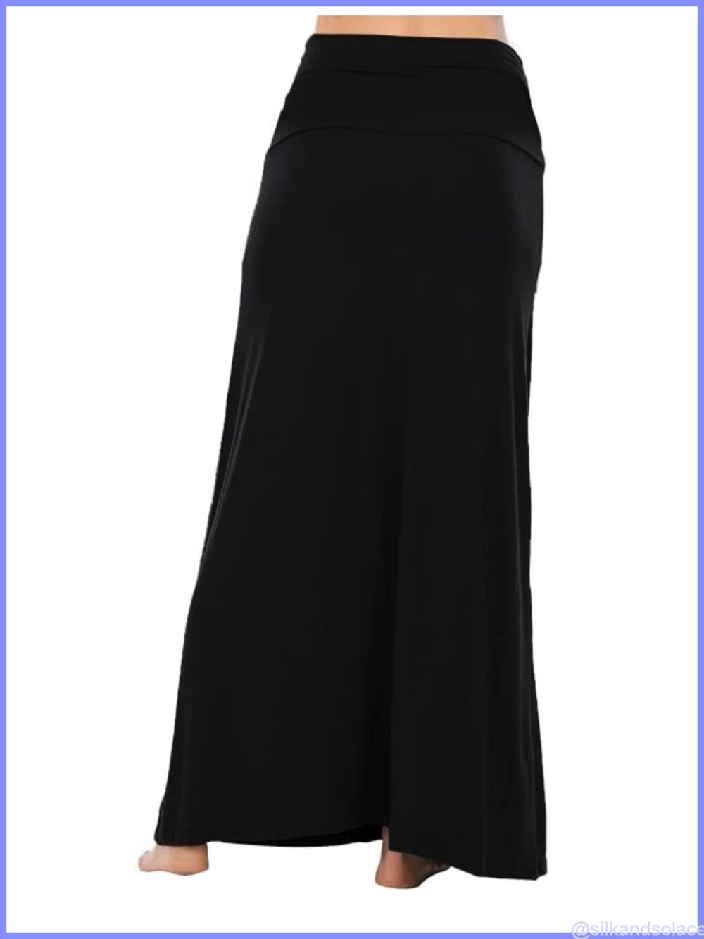 A-Line Maxi Skirt for Women High Waist Flowy Stretchy - Picture 4 of 6